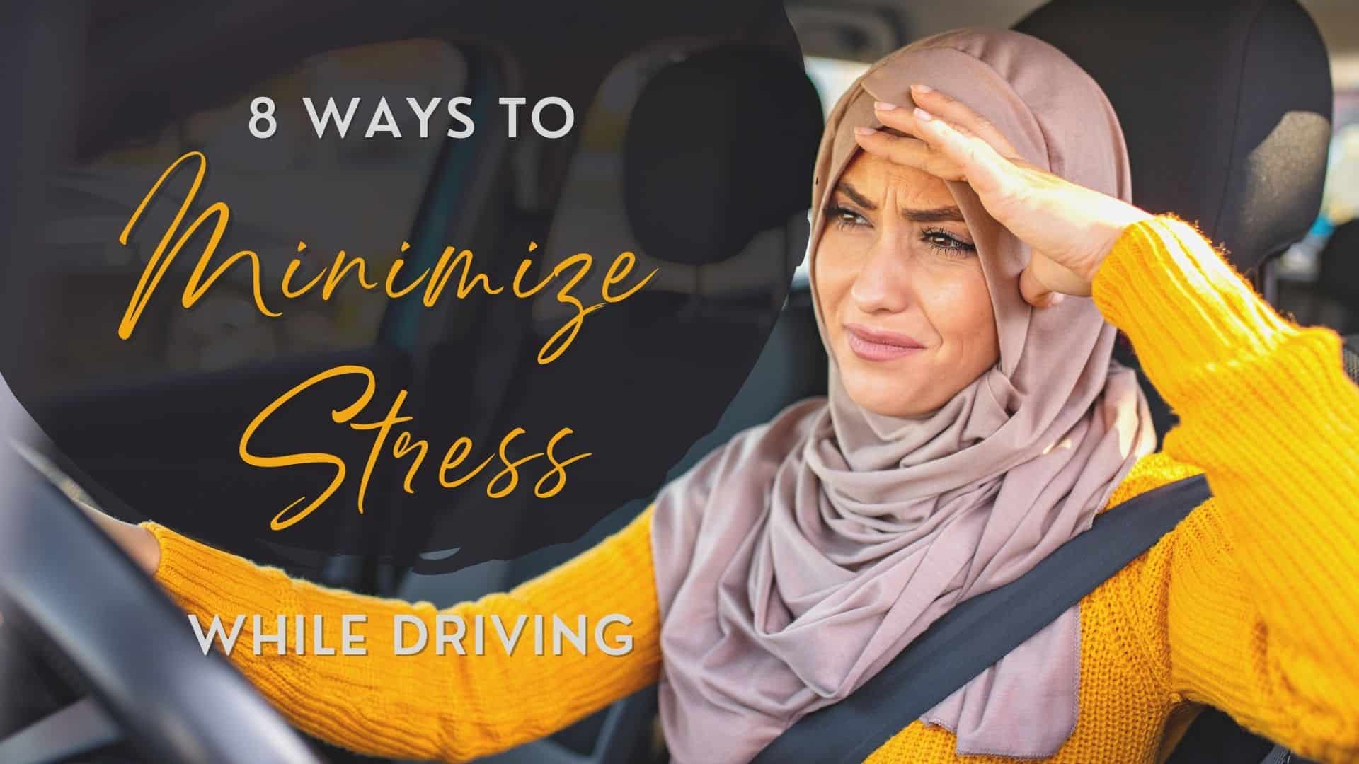 stressed Arab woman drives car feeling sad and angry